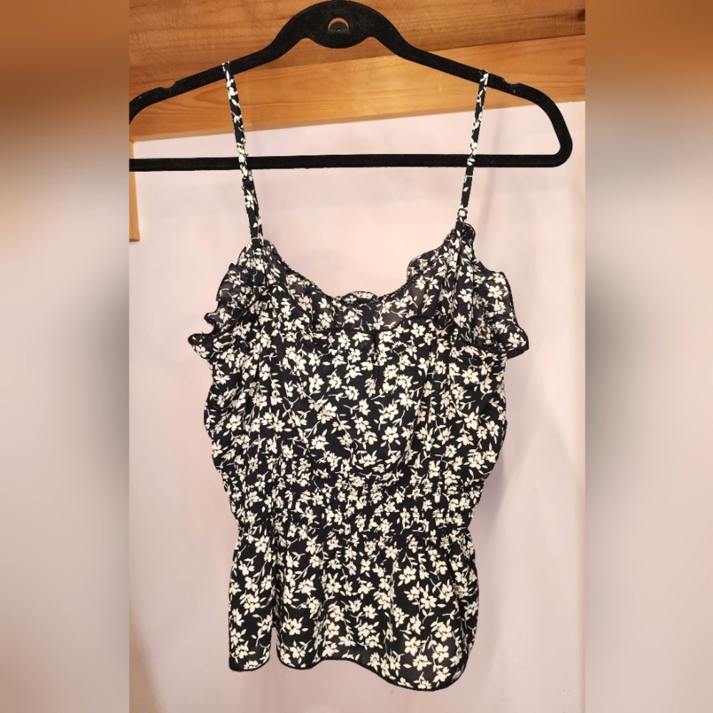 Skies Are Blue Belinda Cropped Peplum Top Size L